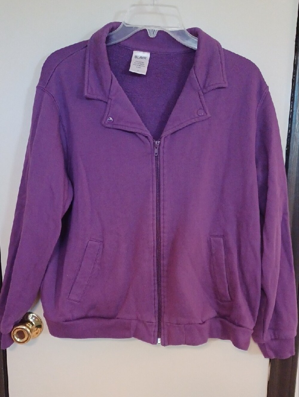 Blair Purple Lightweight Zip Front Fleece Jacket And Matching Mock Neck Top - Picture 2 of 13